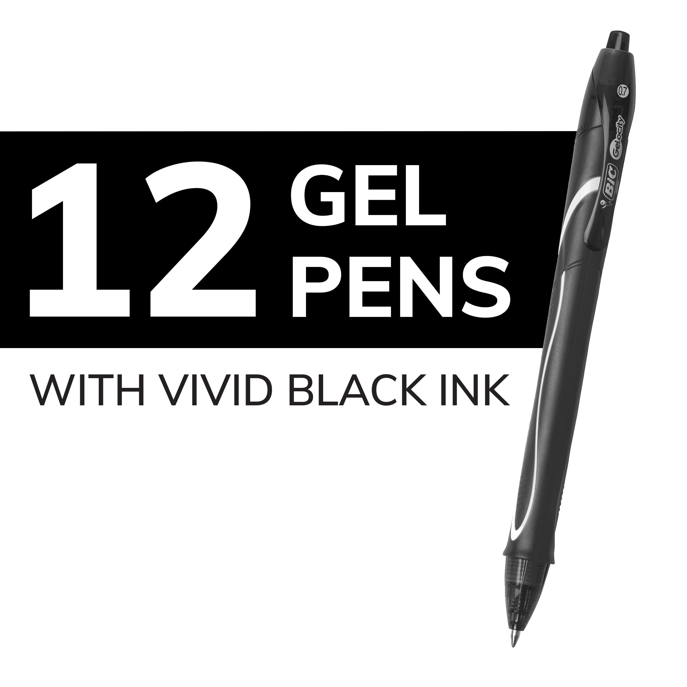 BIC Gelocity Quick Dry Gel Pens with Vivid colors and Smooth Writing, 0.7 mm Medium Point, 12-Count in Assorted Ink