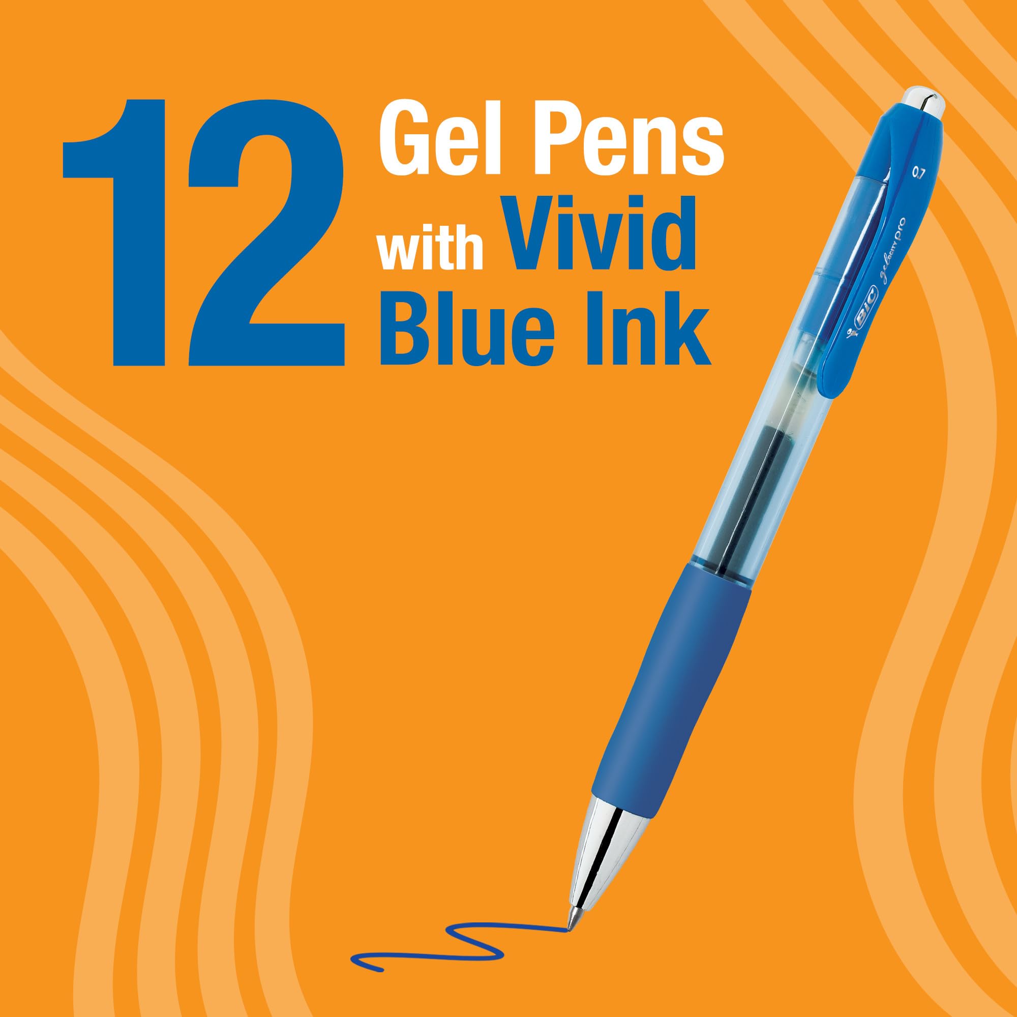 BIC Gelocity Quick Dry Gel Pens with Vivid colors and Smooth Writing, 0.7 mm Medium Point, 12-Count in Assorted Ink