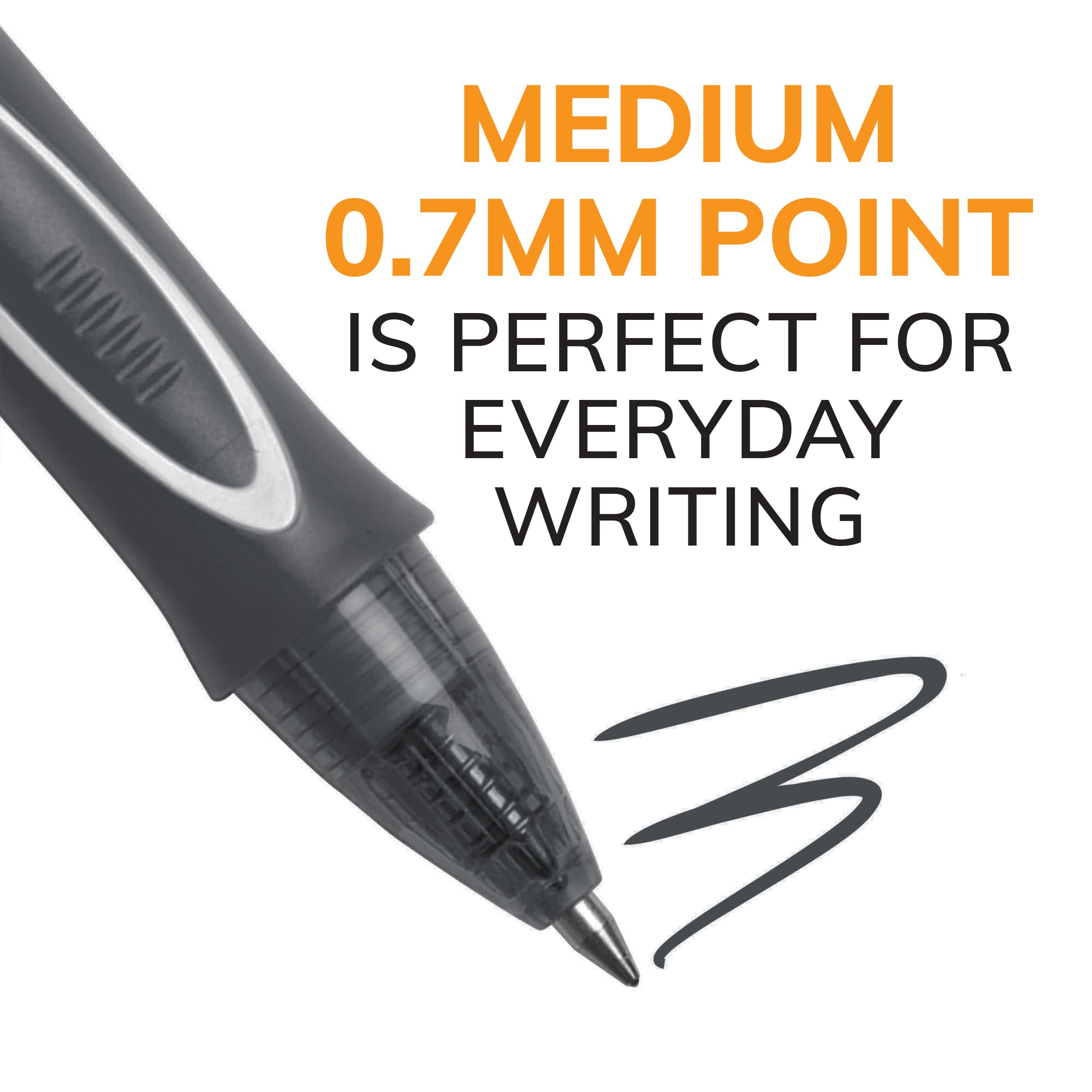 BIC Gelocity Quick Dry Gel Pens with Vivid colors and Smooth Writing, 0.7 mm Medium Point, 12-Count in Assorted Ink