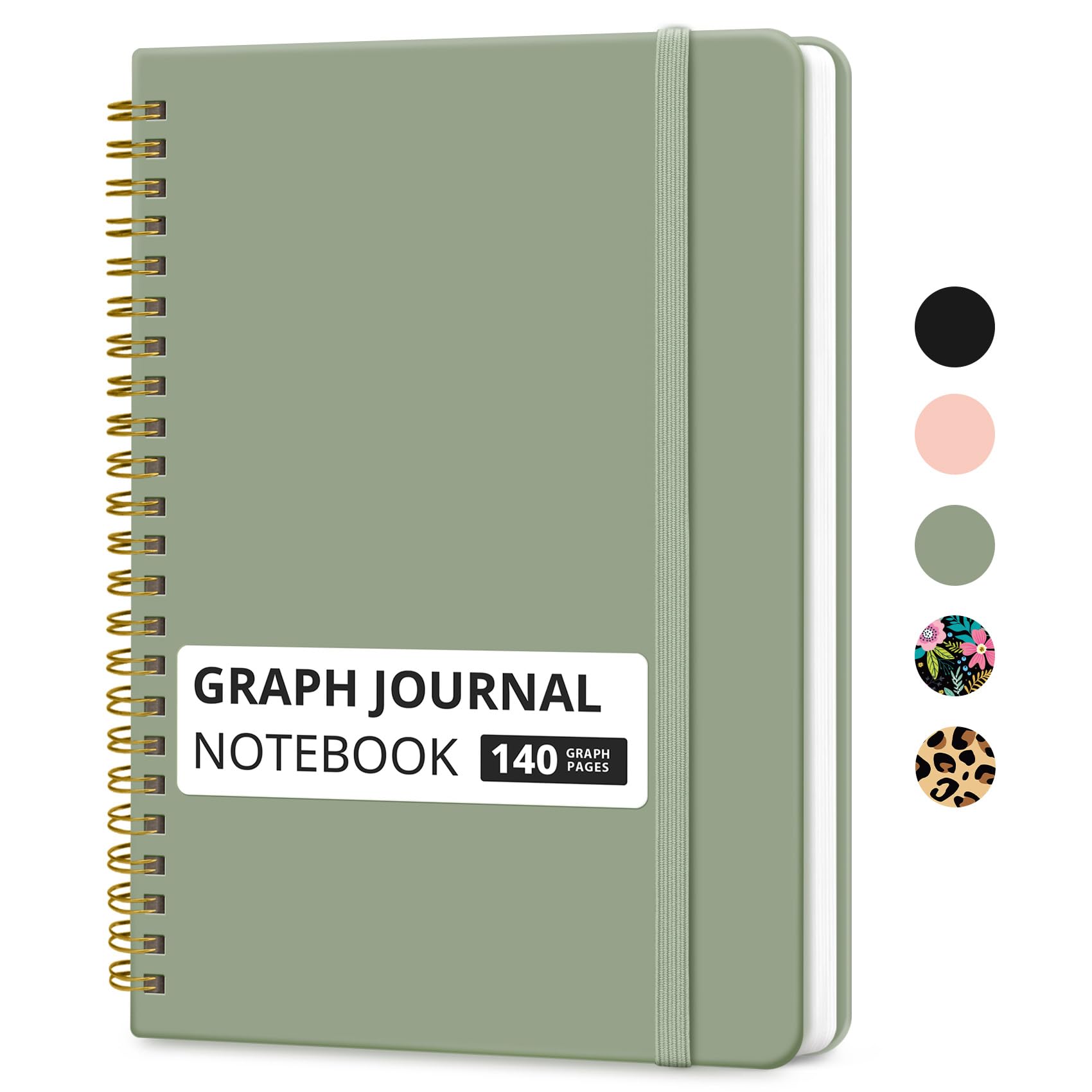 Lined Spiral Journal Notebook for Women & Men, 140 Pages, College Ruled Hardcover Notebook for Work & Note Taking, Journals for Writing, A5(6"x8") - Green