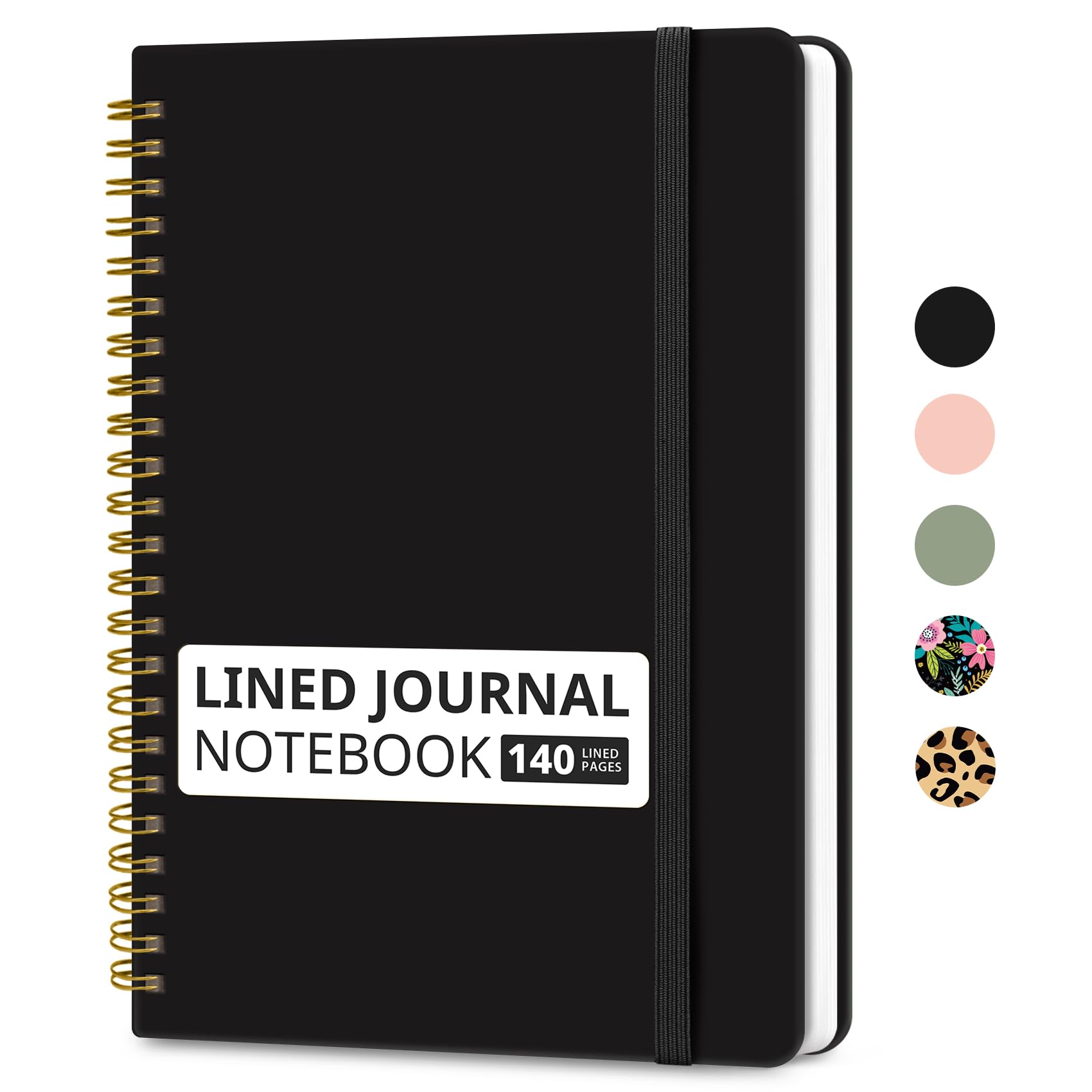 Lined Spiral Journal Notebook for Women & Men, 140 Pages, College Ruled Hardcover Notebook for Work & Note Taking, Journals for Writing, A5(6"x8") - Green
