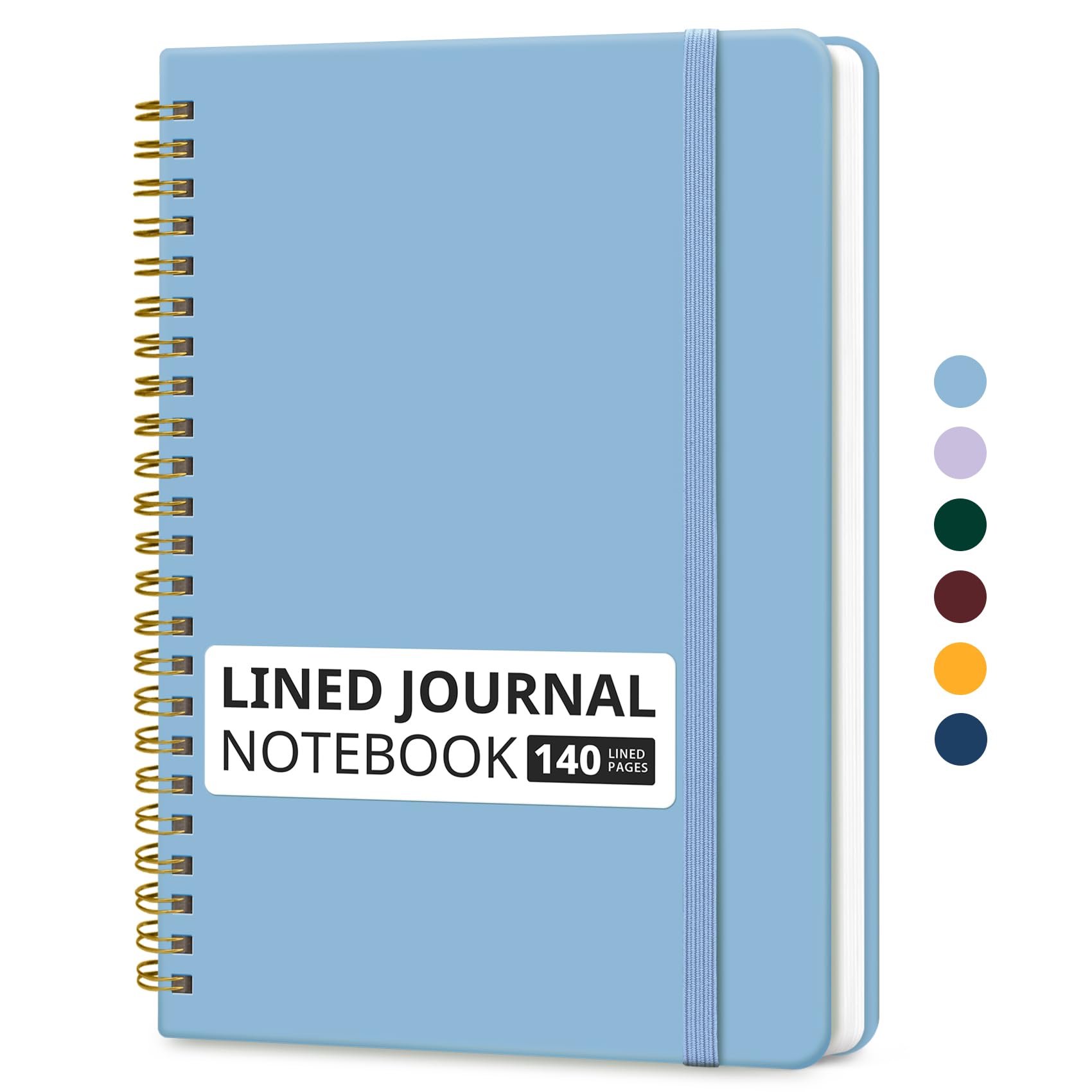 Lined Spiral Journal Notebook for Women & Men, 140 Pages, College Ruled Hardcover Notebook for Work & Note Taking, Journals for Writing, A5(6"x8") - Green