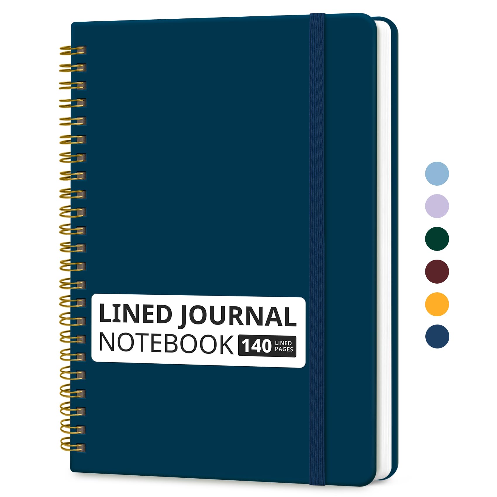 Lined Spiral Journal Notebook for Women & Men, 140 Pages, College Ruled Hardcover Notebook for Work & Note Taking, Journals for Writing, A5(6"x8") - Green