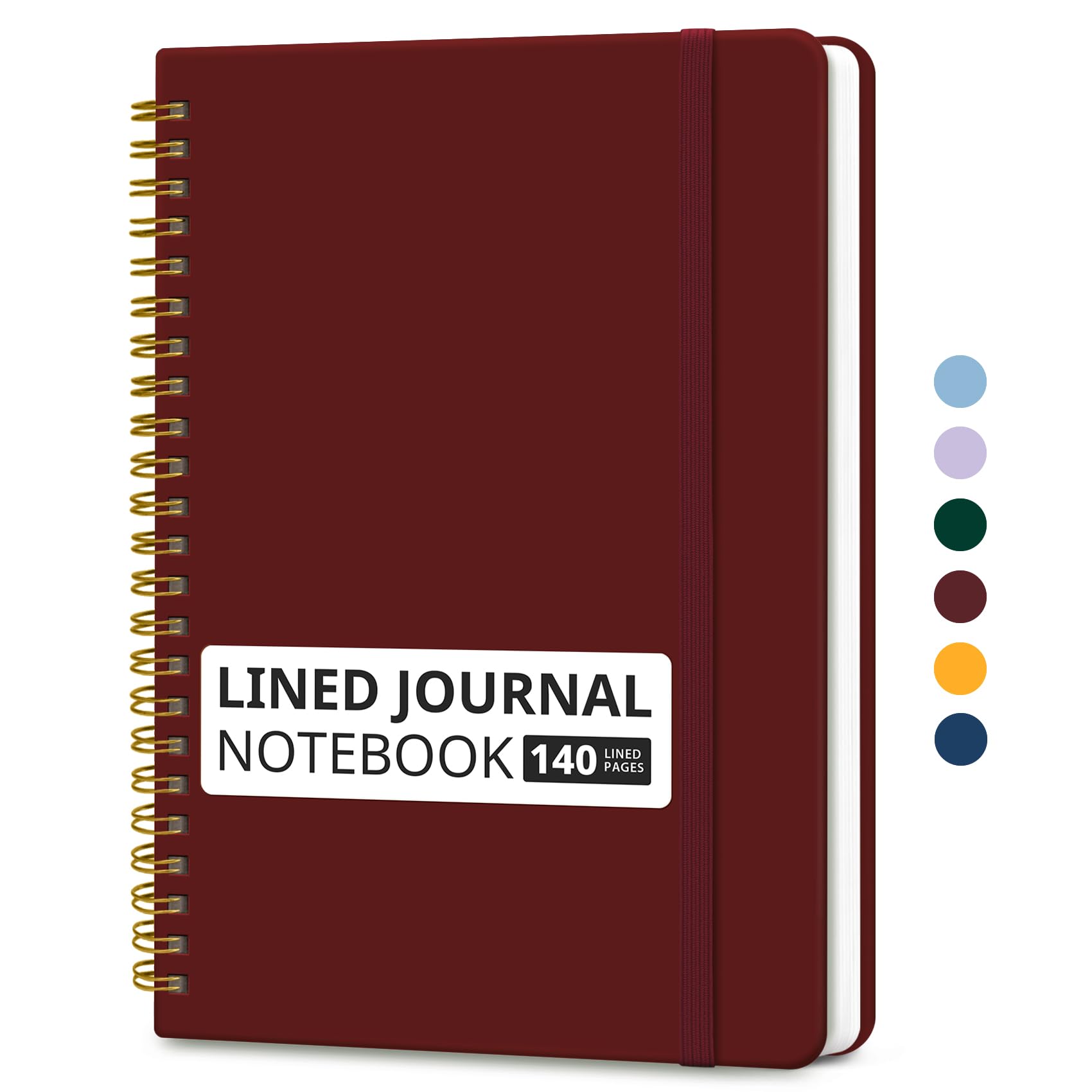 Lined Spiral Journal Notebook for Women & Men, 140 Pages, College Ruled Hardcover Notebook for Work & Note Taking, Journals for Writing, A5(6"x8") - Green