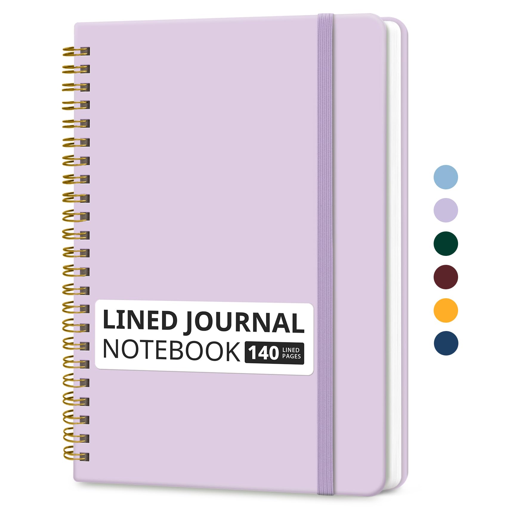 Lined Spiral Journal Notebook for Women & Men, 140 Pages, College Ruled Hardcover Notebook for Work & Note Taking, Journals for Writing, A5(6"x8") - Green