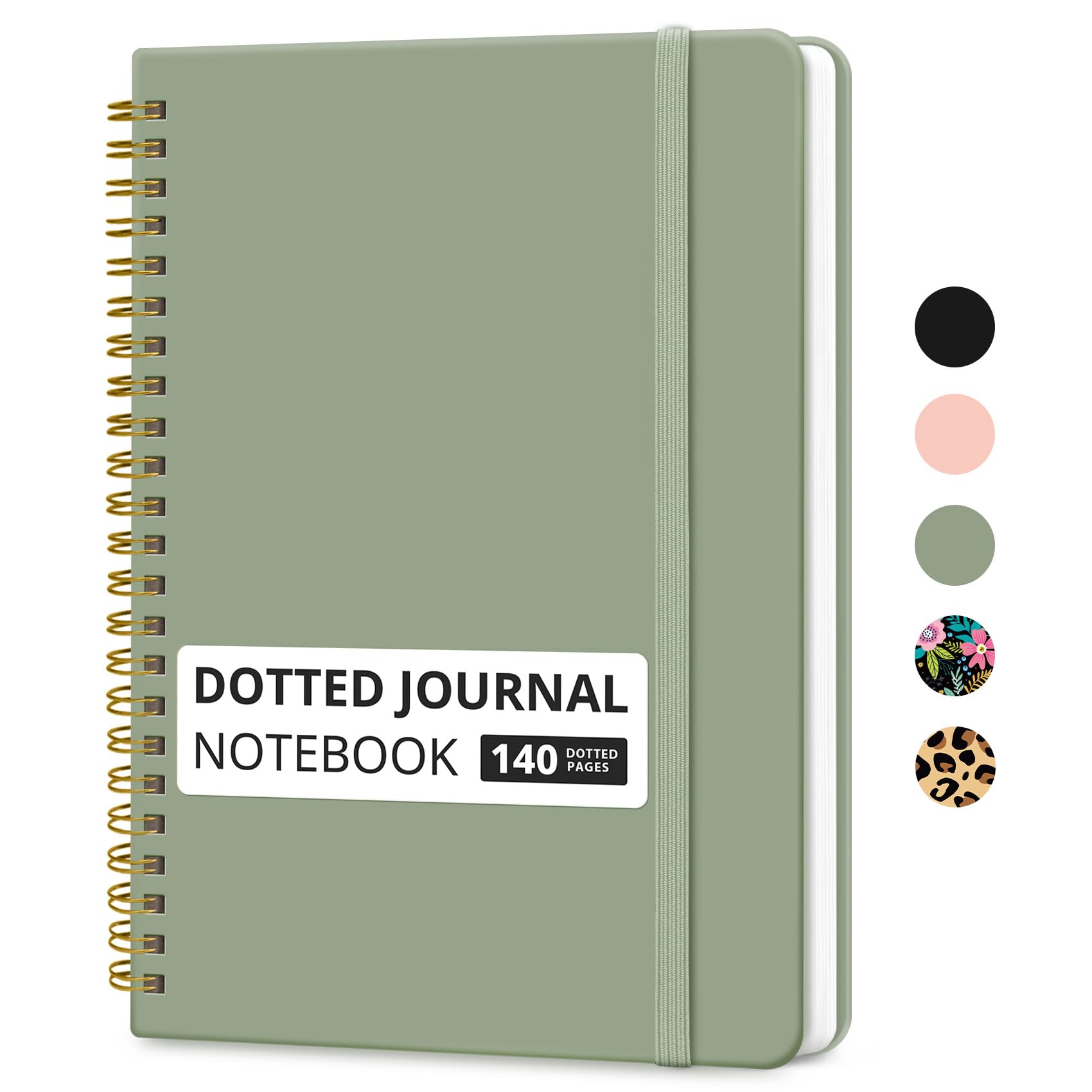 Lined Spiral Journal Notebook for Women & Men, 140 Pages, College Ruled Hardcover Notebook for Work & Note Taking, Journals for Writing, A5(6"x8") - Green