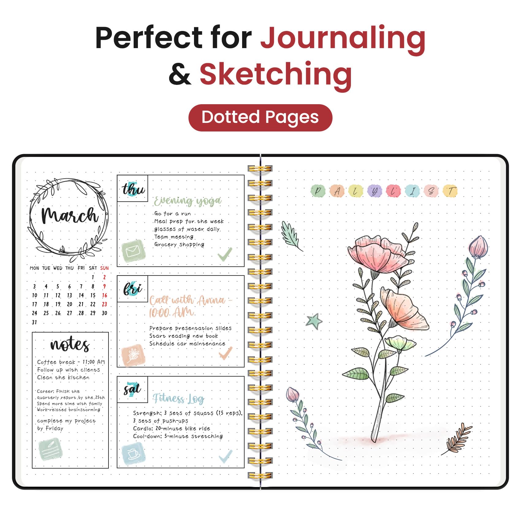 Lined Spiral Journal Notebook for Women & Men, 140 Pages, College Ruled Hardcover Notebook for Work & Note Taking, Journals for Writing, A5(6"x8") - Green
