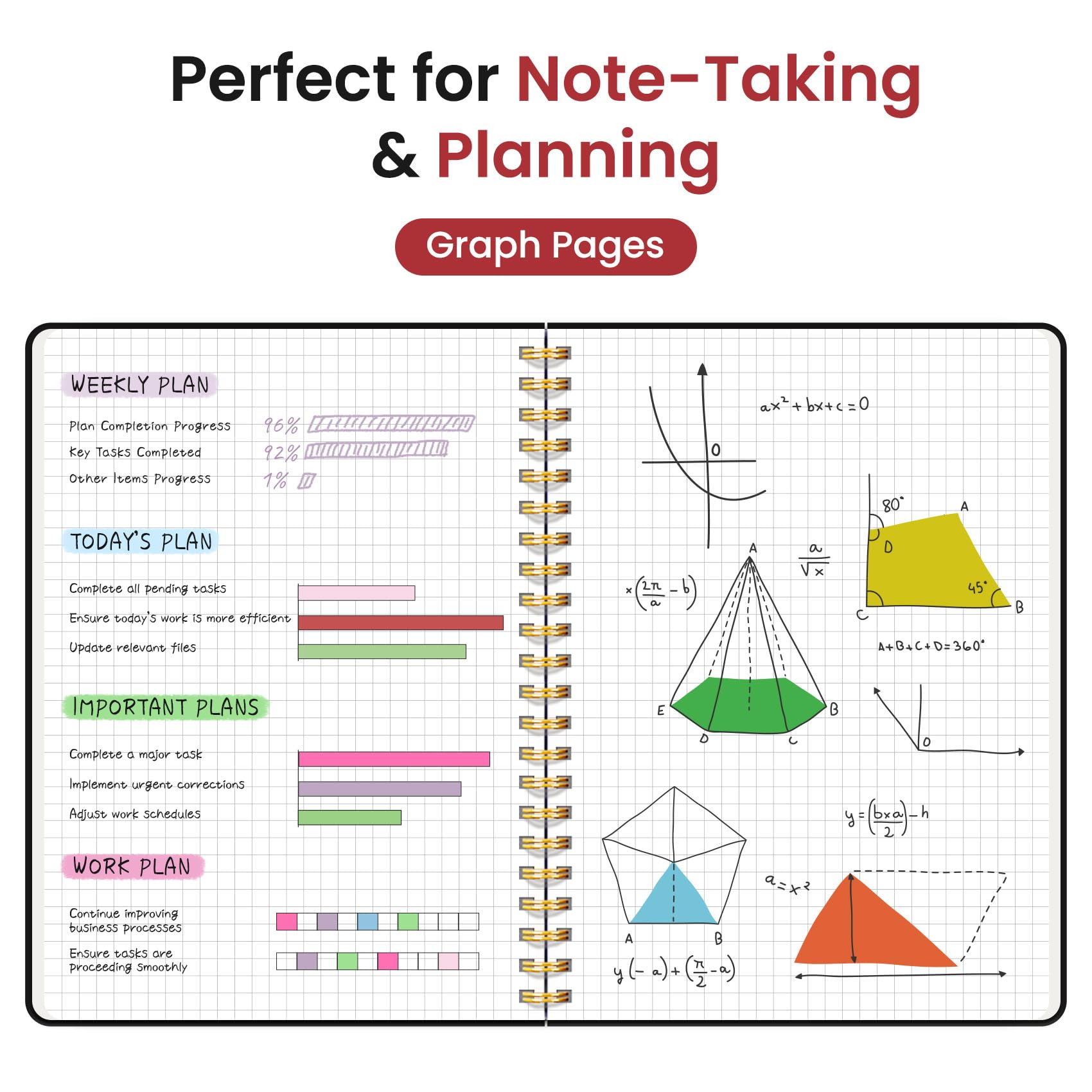 Lined Spiral Journal Notebook for Women & Men, 140 Pages, College Ruled Hardcover Notebook for Work & Note Taking, Journals for Writing, A5(6"x8") - Green