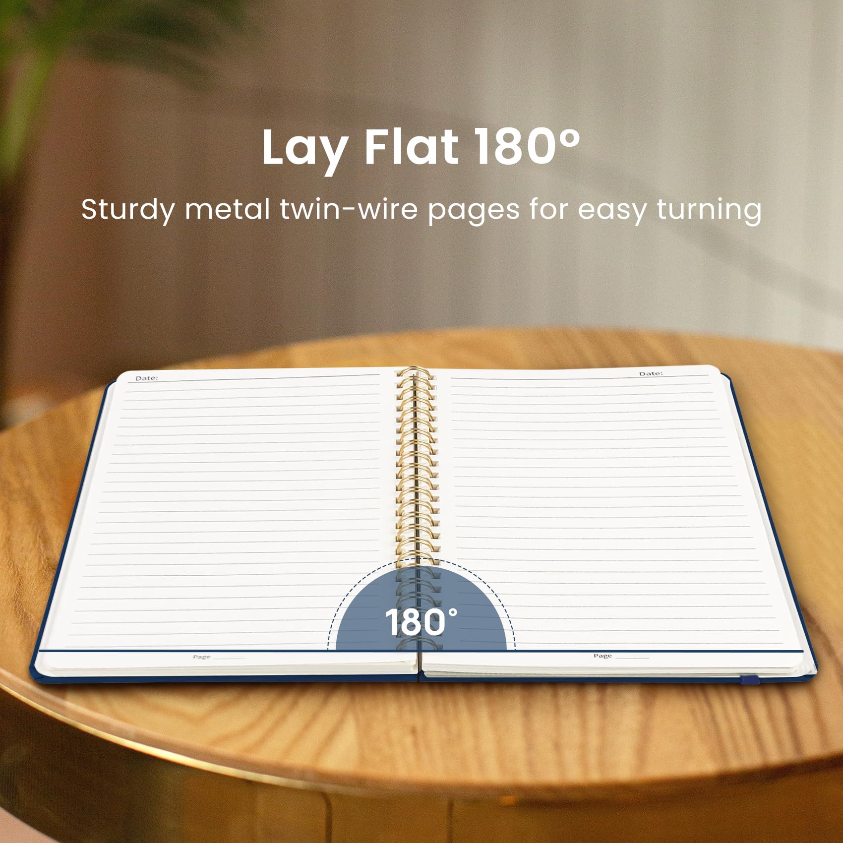 Lined Spiral Journal Notebook for Women & Men, 140 Pages, College Ruled Hardcover Notebook for Work & Note Taking, Journals for Writing, A5(6"x8") - Green