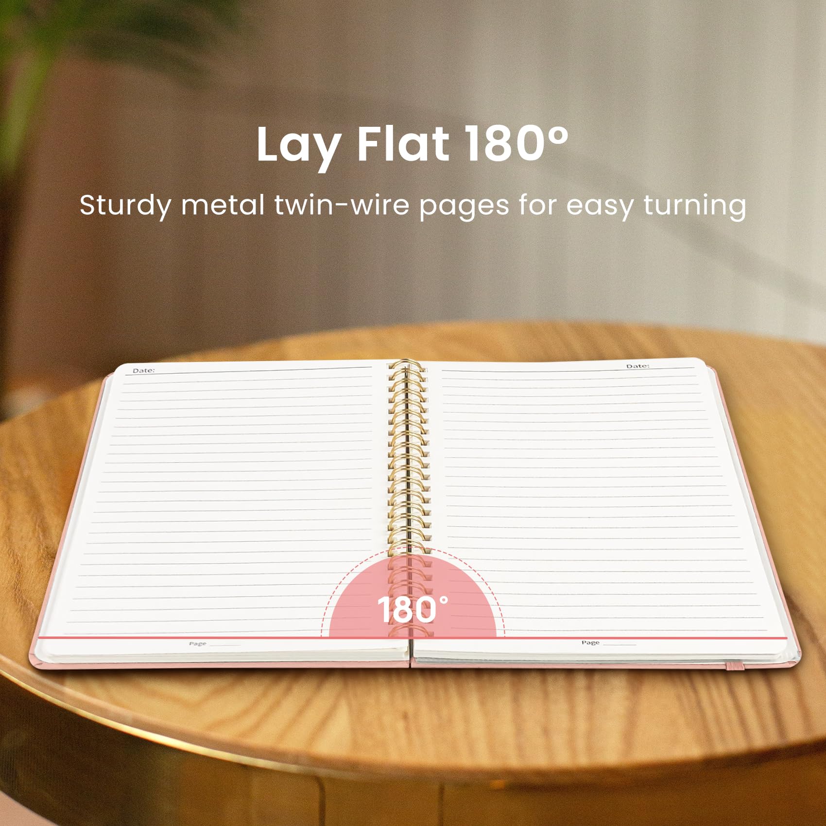 Lined Spiral Journal Notebook for Women & Men, 140 Pages, College Ruled Hardcover Notebook for Work & Note Taking, Journals for Writing, A5(6"x8") - Green