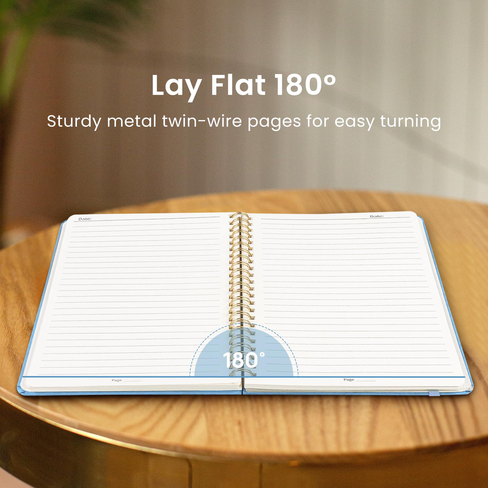 Lined Spiral Journal Notebook for Women & Men, 140 Pages, College Ruled Hardcover Notebook for Work & Note Taking, Journals for Writing, A5(6"x8") - Green