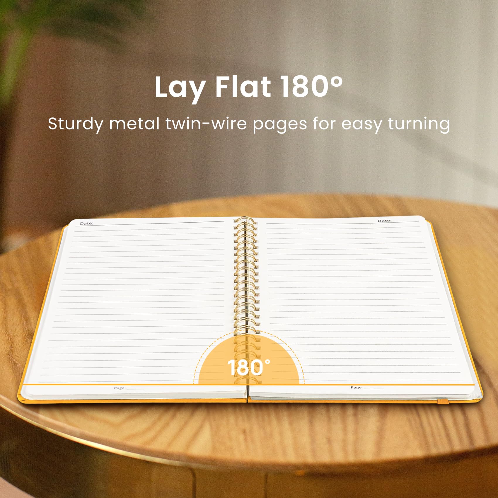 Lined Spiral Journal Notebook for Women & Men, 140 Pages, College Ruled Hardcover Notebook for Work & Note Taking, Journals for Writing, A5(6"x8") - Green