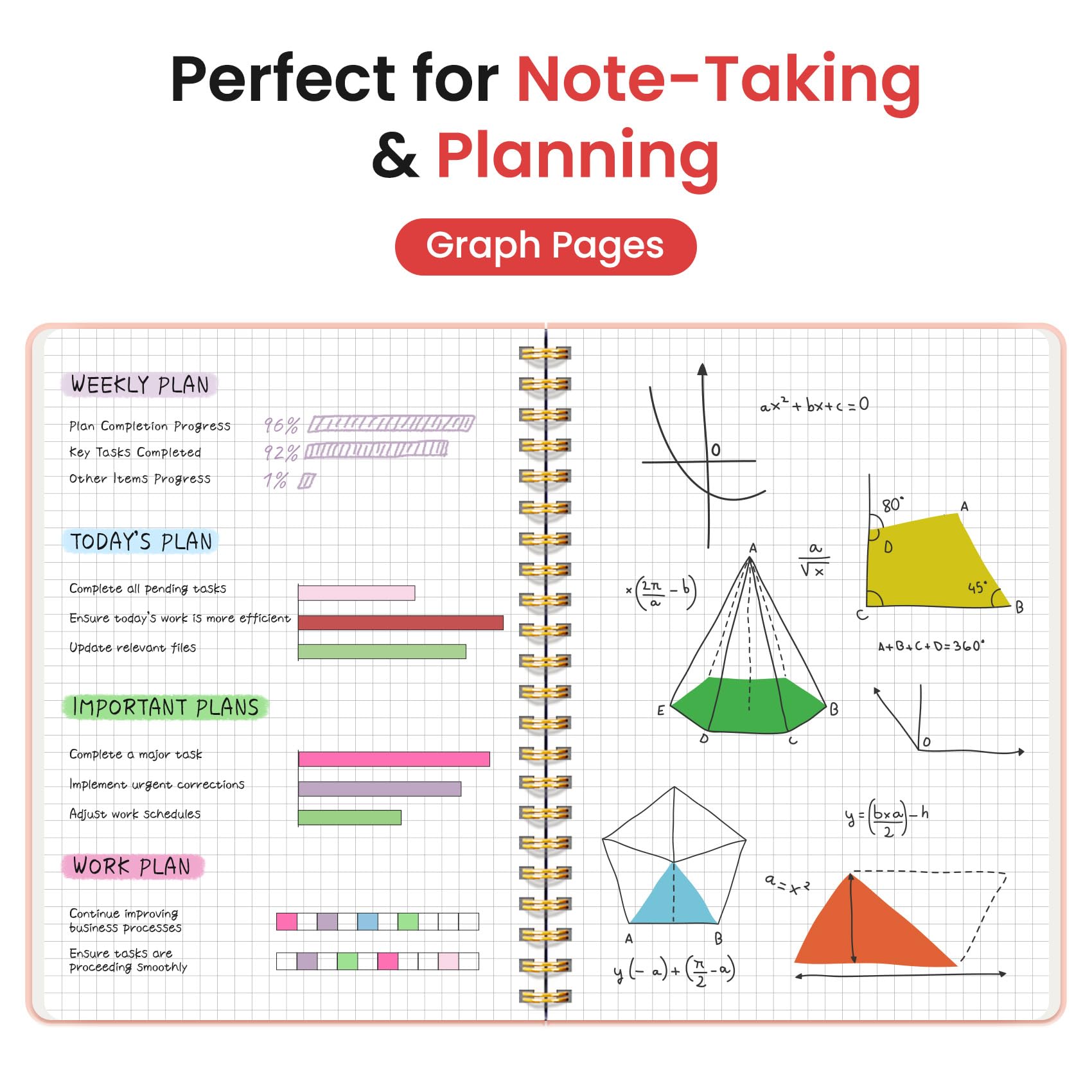 Lined Spiral Journal Notebook for Women & Men, 140 Pages, College Ruled Hardcover Notebook for Work & Note Taking, Journals for Writing, A5(6"x8") - Green